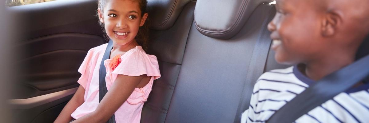 Children wearing seat belts